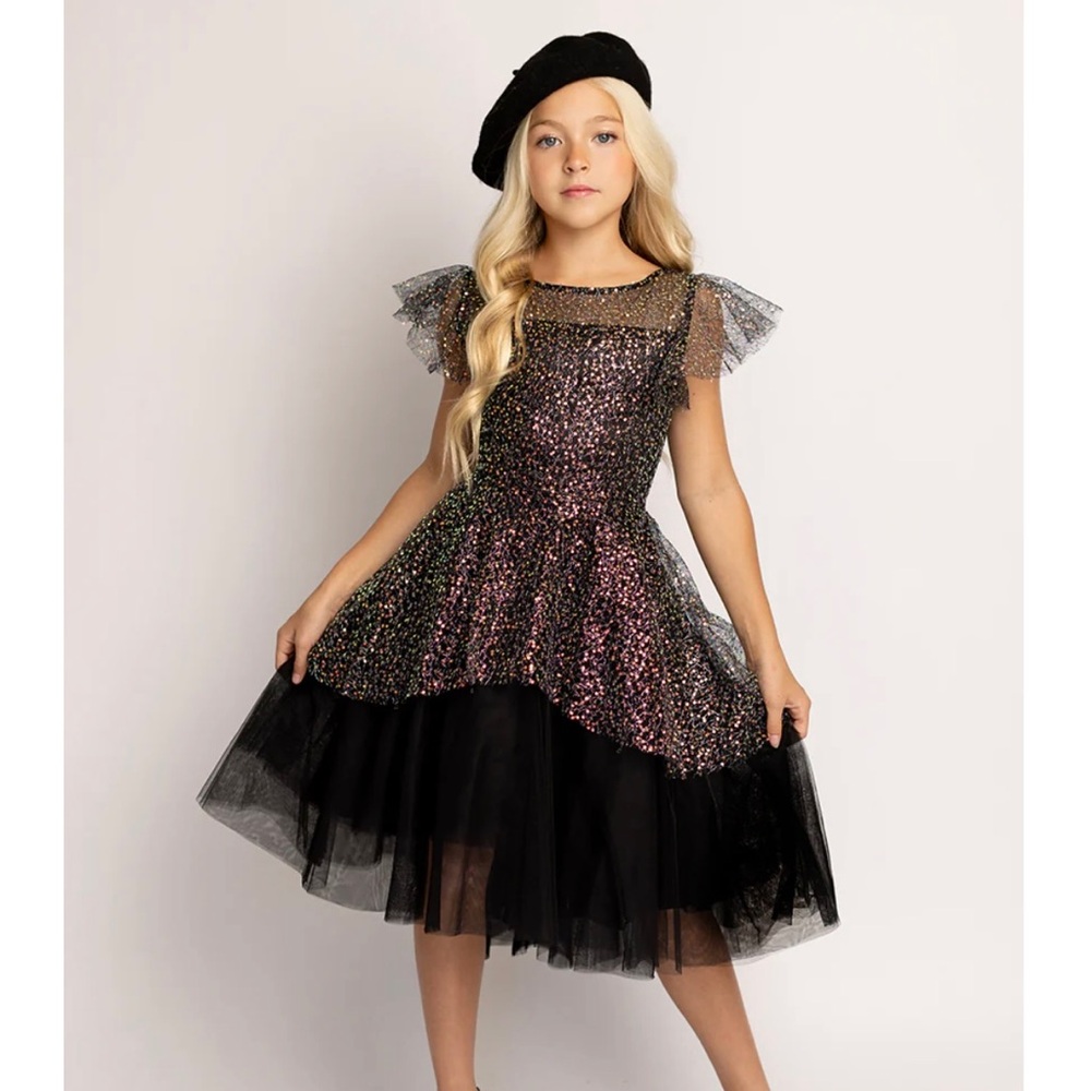ELSBETH PETTICOAT DRESS IN OIL SLICK